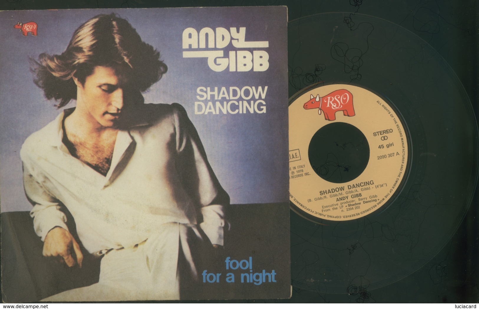 ANDY GIBB -SHADOW DANCING -FOOL FOR A NIGHT -DISCO VINILE 45 GIRI - Disco, Pop