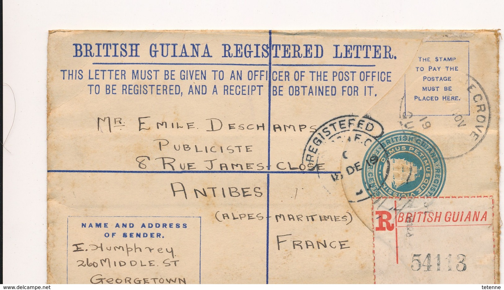 1 ENTIERS POSTAUX POSTAL ENTIER GUYANE BRITANIQUE BRITISH GUIANA - America (Other)