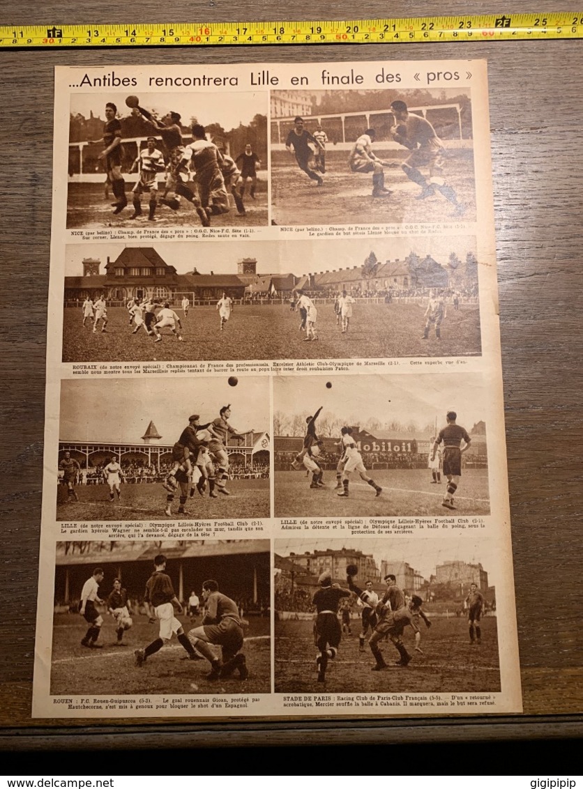 1932 1933 M FOOTBALL ANTIBES LILLE BOXE CLETO LOCATELLI KID BERG ORLANDI LECADRE NITRAM NEKOLNY - Collections