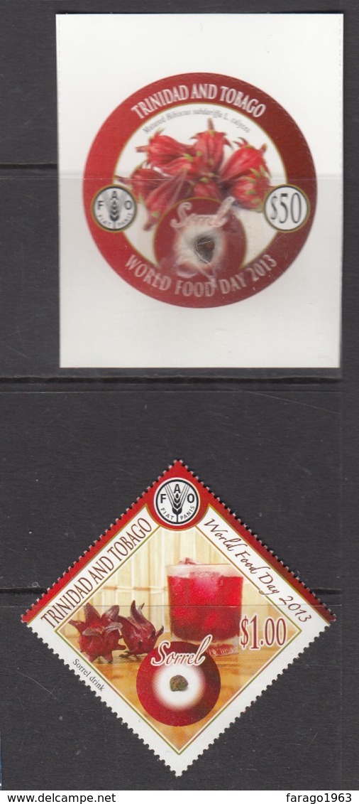 2013 Trinidad And Tobago FAO World Food Day REAL SEEDS  Sorel Complete Set Of 2 MNH - Trinidad & Tobago (1962-...)