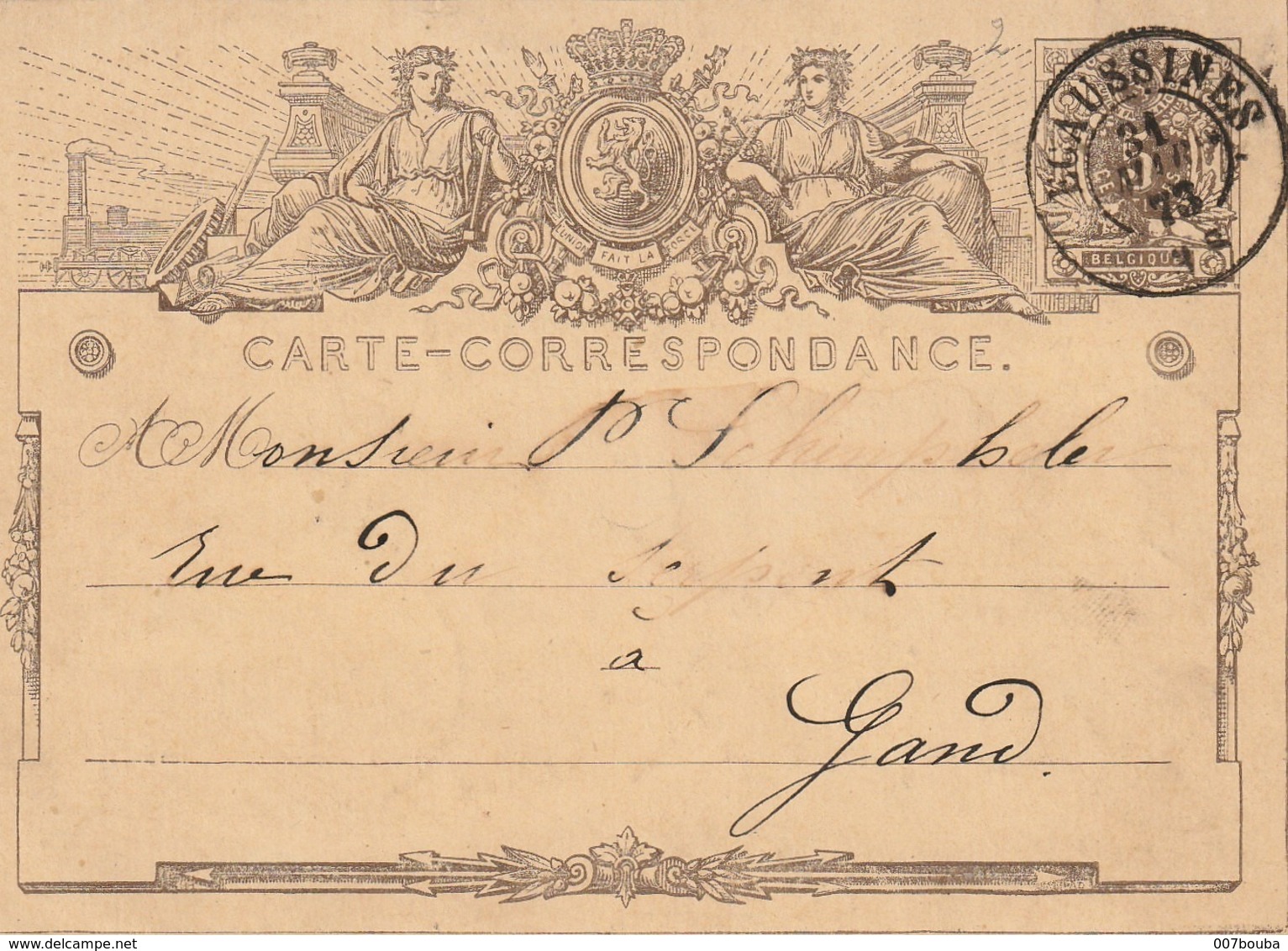 EP 5c - Oblitération DC Ecaussines 73 - Briefkaarten 1871-1909