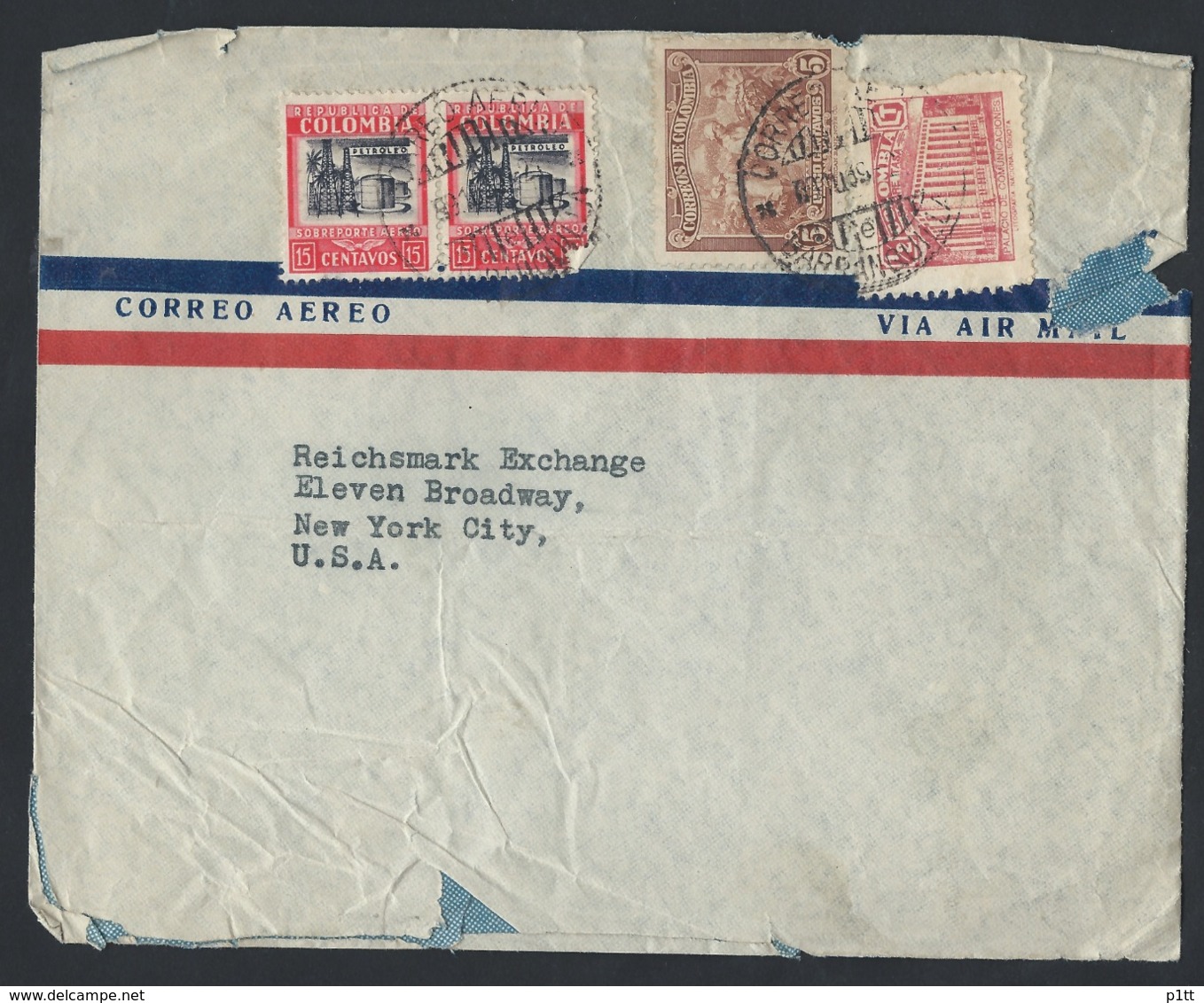 LK1.6 postcards and envelopes, past mail 1875-1949 years. France, Germany, Colombia, USA.