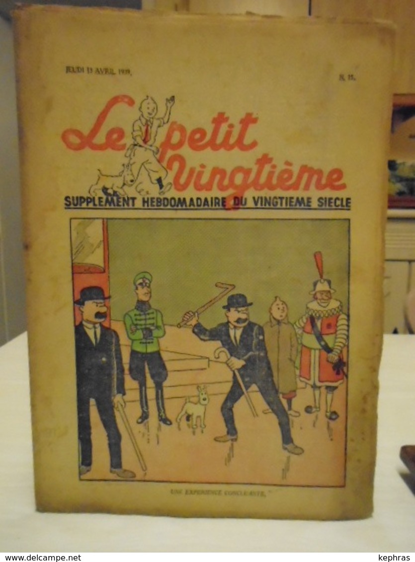 -HERGE - TINTIN - Le Petit Vingtième - N° 15 - 13 Avril 1939 - Bon Etat - QQ Petits Défauts - Hergé