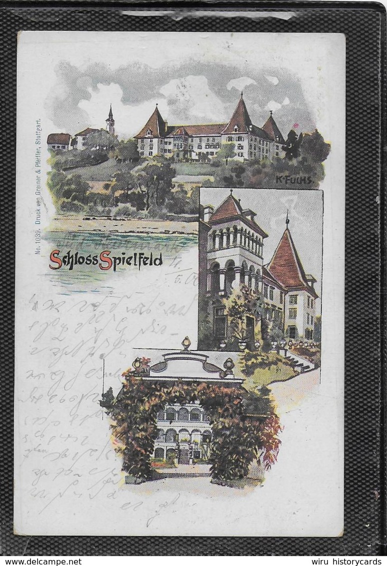 AK 0350  Schloss Spielfeld - Lithographie Um 1900 - Schlösser
