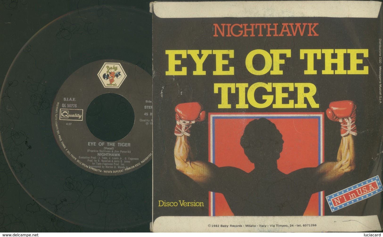 NIGHTHAWK -EYE OF THE TIGER- DISCO VINILE 45 GIRI - Disco, Pop