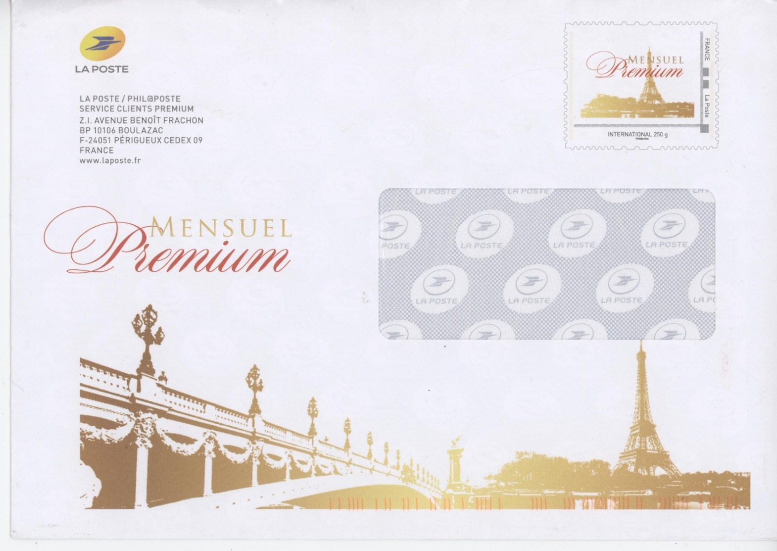 Mensuel Premium International 250g. Phil@poste Non Oblitéré - Prêts-à-poster:Stamped On Demand & Semi-official Overprinting (1995-...)