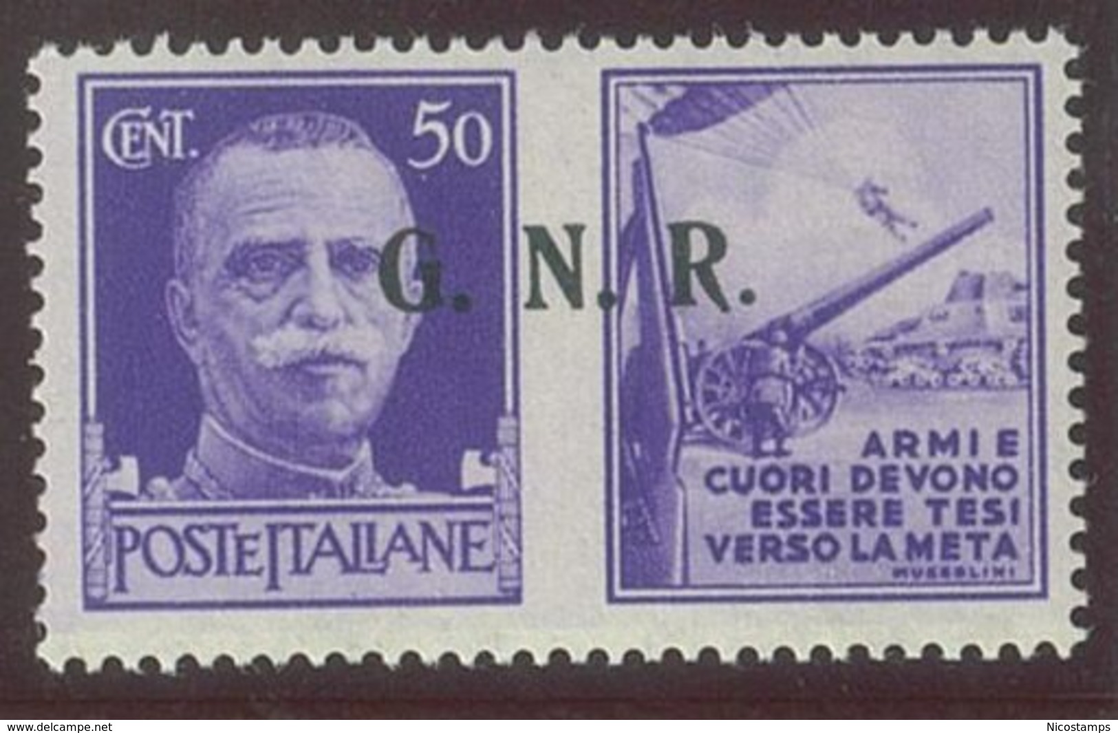 ITALIA REPUBBLICA SOCIALE ITALIANA (R.S.I.) SASS. P.G. 22/IIIef  NUOVO - Kriegspropaganda