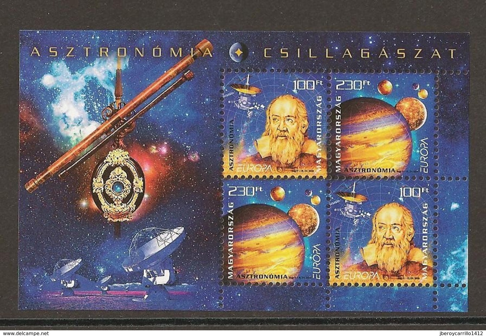 HUNGRIA / HUNGARY /UNGARD /MAGYAR - EUROPA 2009  - TEMA  "ASTRONOMIA" - SOUVENIR SHEET With 2 SET - PERFORATED - 2009