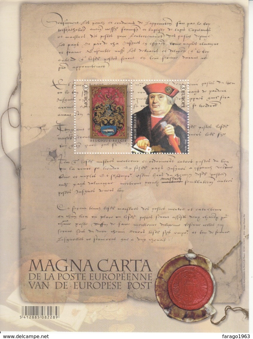 2016 Belgium  Magna Carta Government Democracy  Miniature Sheet Of 2 MNH @ 80% Face Value - Astronomie