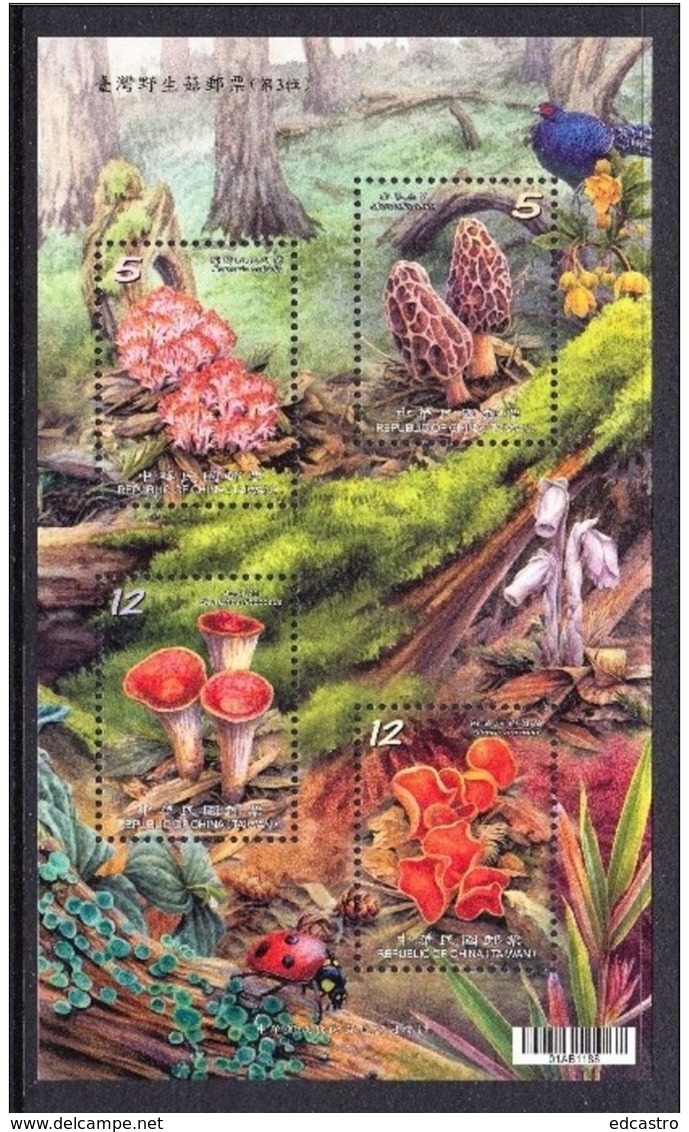 34.- TAIWAN 2013 Wild Mushrooms Of Taiwan Postage Stamps (III) Souvenir Sheet - Pilze