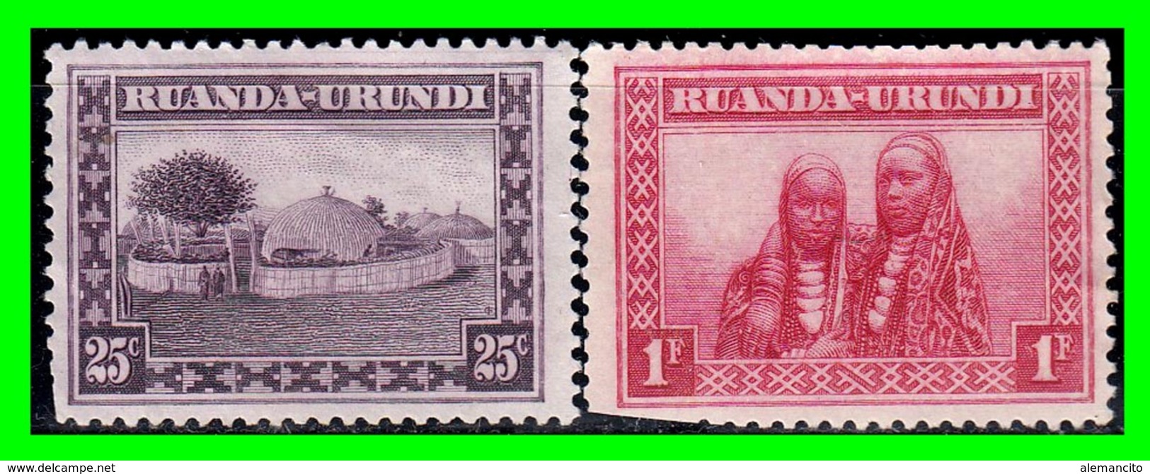 RUANDA URUNDI 2 SELLOS DE SERIE AÑO 1959 - 1962-1969