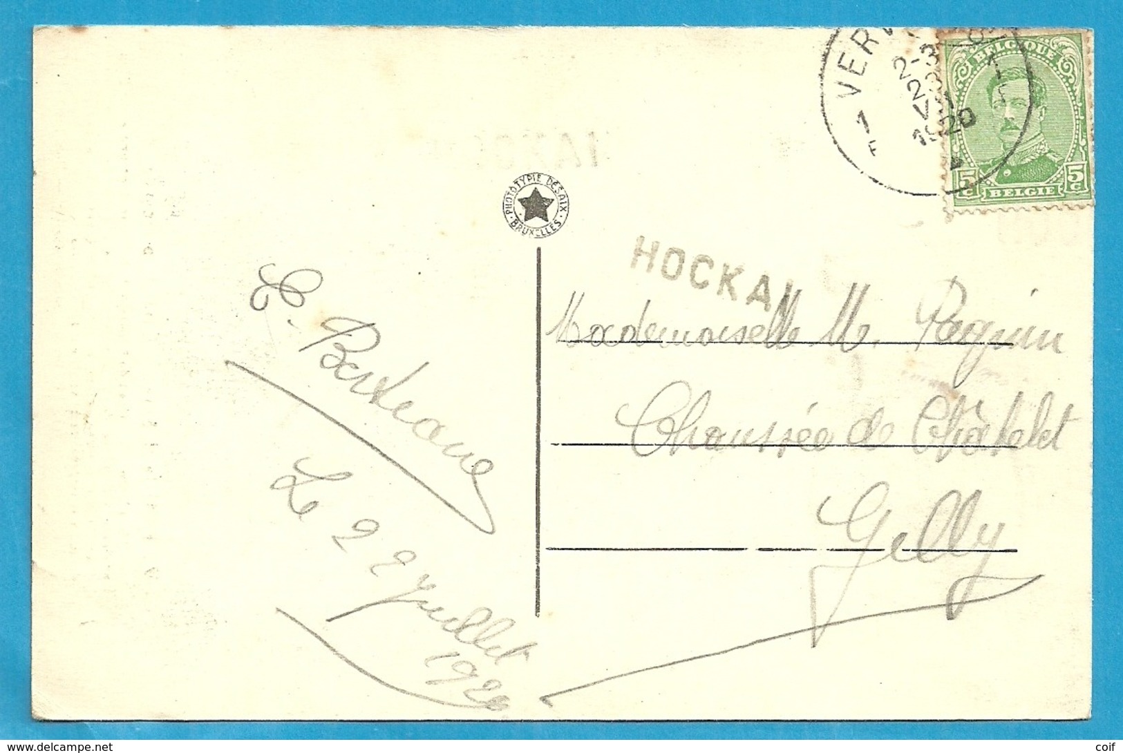 137 Op Kaart Met Als Aankomst Naamstempel HOCKAI Als Noodstempel - Fortune Cancels (1919)