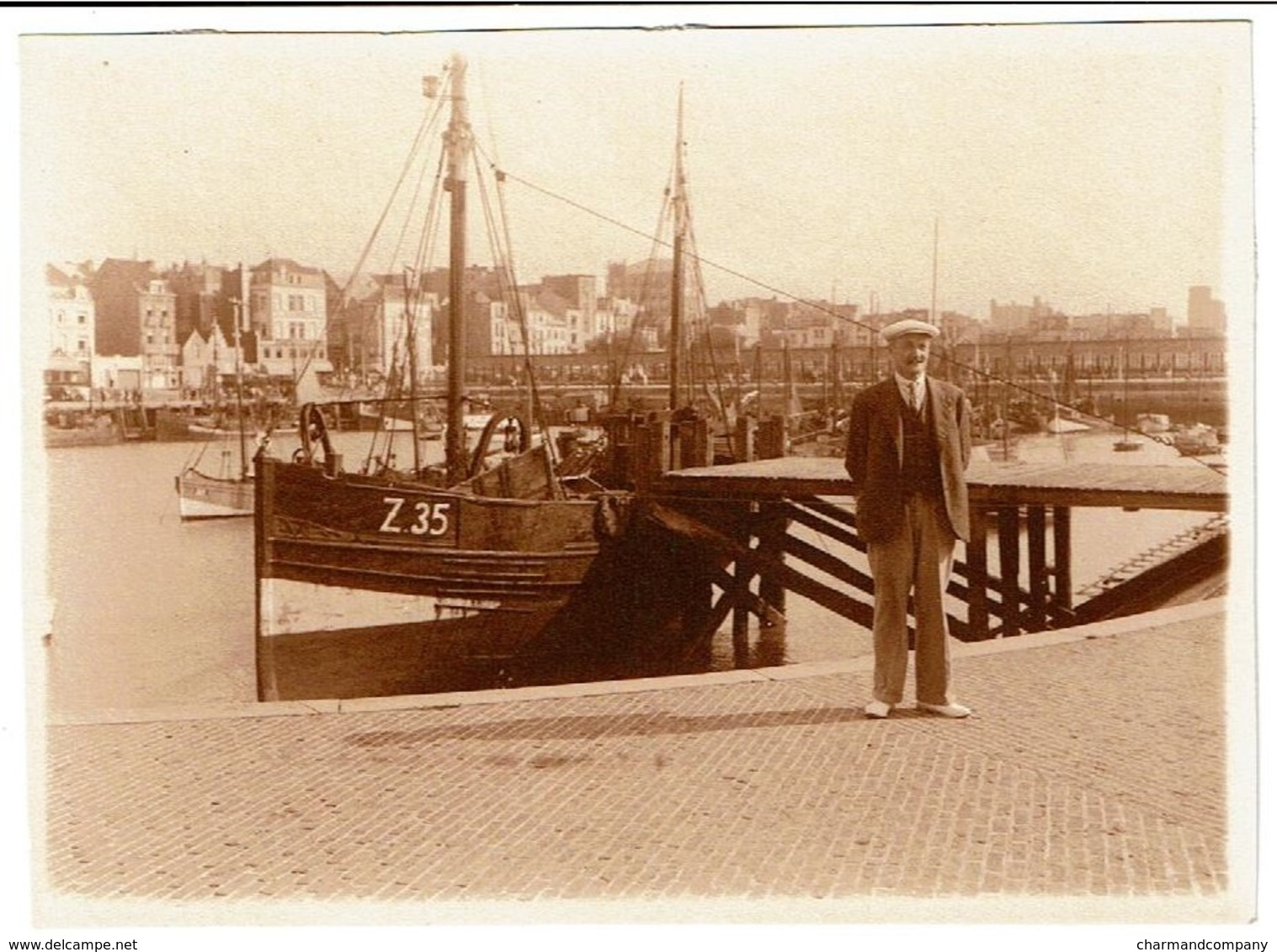 C1925 - Photo Originale 11 Cm X 8 Cm - Blankenberghe - Blankenberge - Le Port - Bateau De Pêche Z.35 - Voir Scan - Lieux