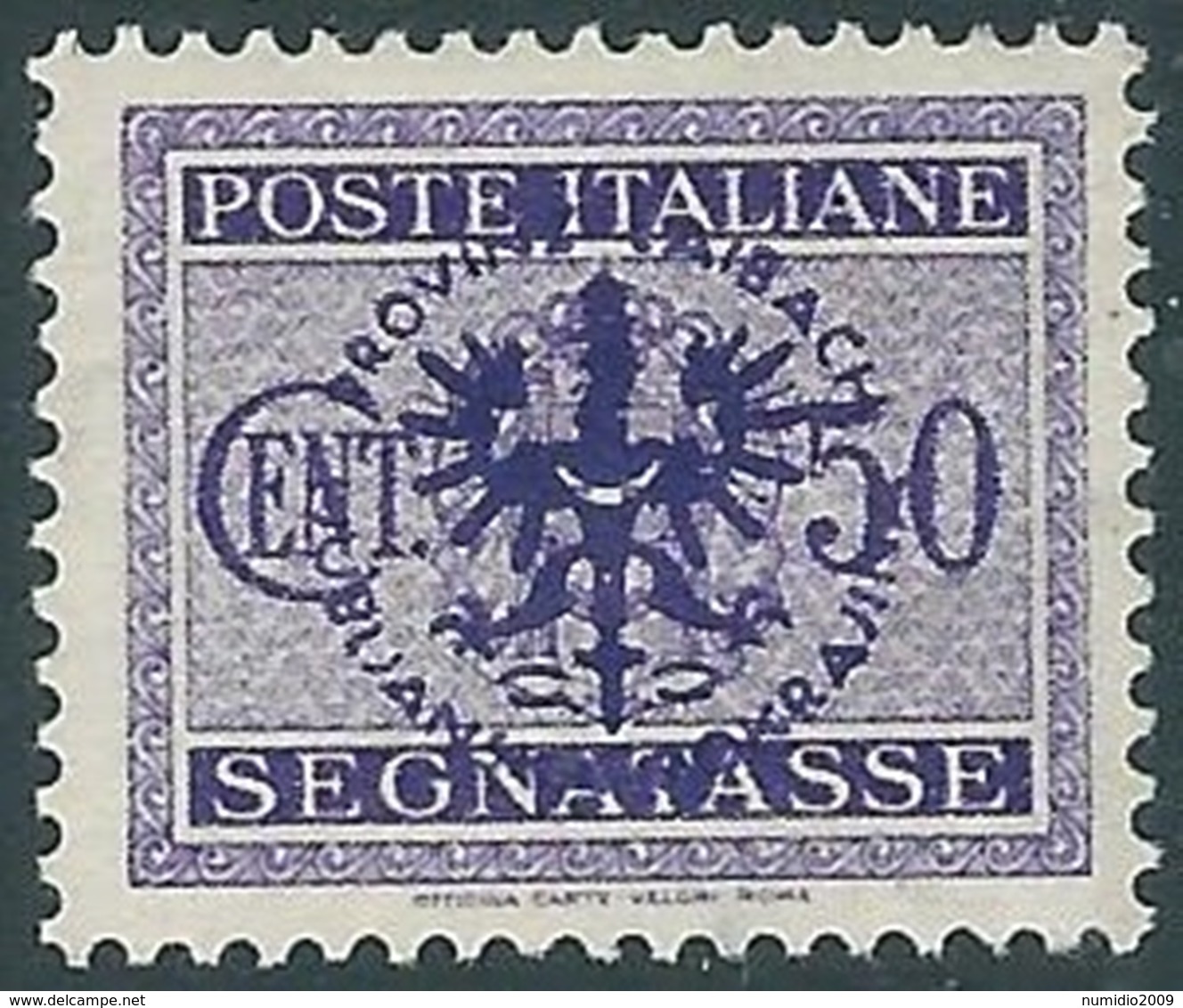 1944 OCCUPAZIONE TEDESCA LUBIANA SEGNATASSE 50 CENT MH * - RB6-4 - German Occ.: Lubiana