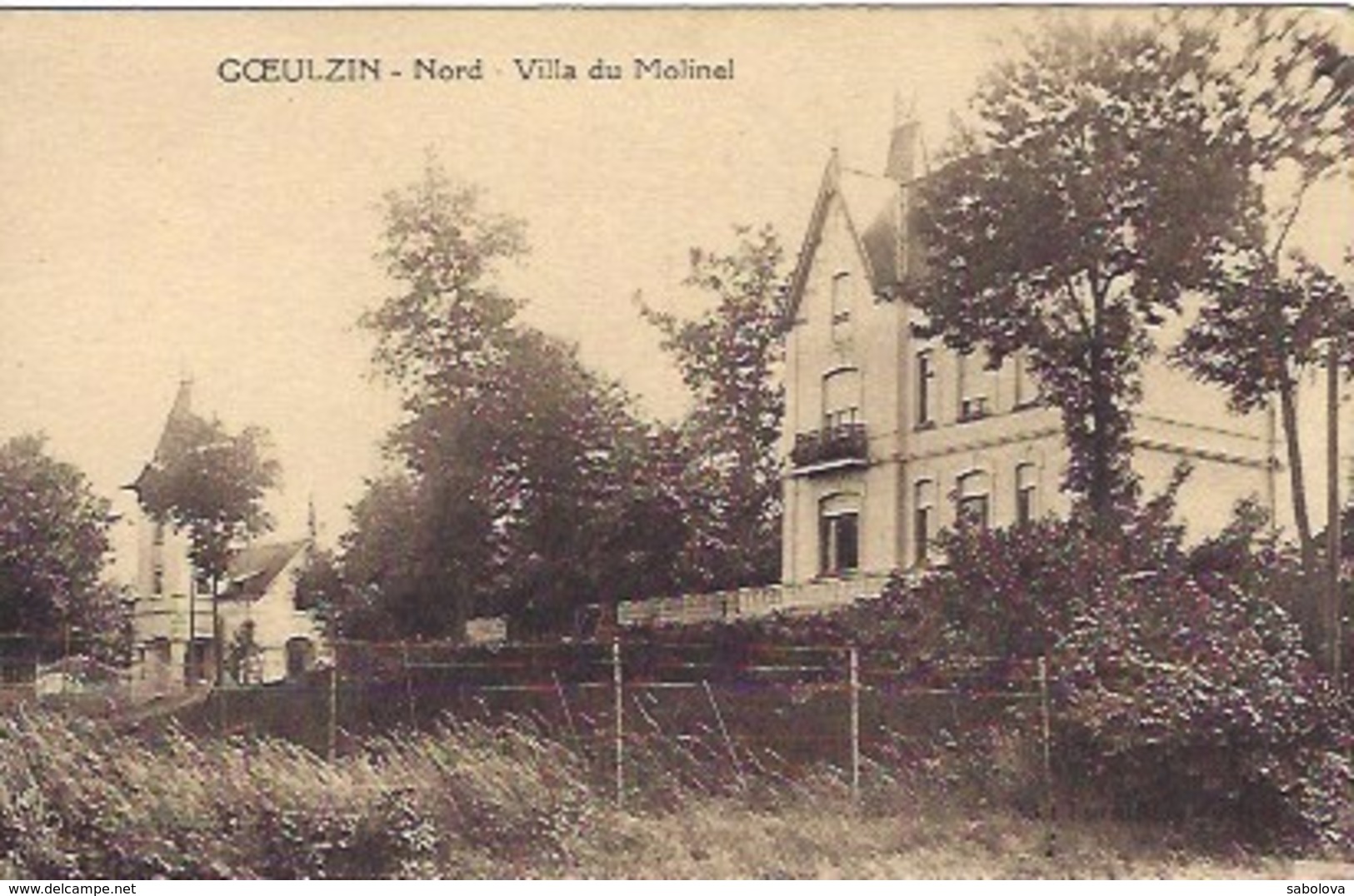 Goeulzin Près Lille Villa Du Molinel  Légères Traces De Colle Au Dos - Other & Unclassified