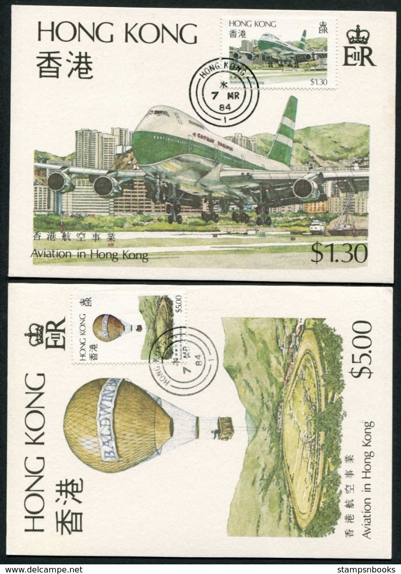 1984 Hong Kong Aviation Aircraft Maximum Cards. Set Of 4 Maxicards - Maximumkarten
