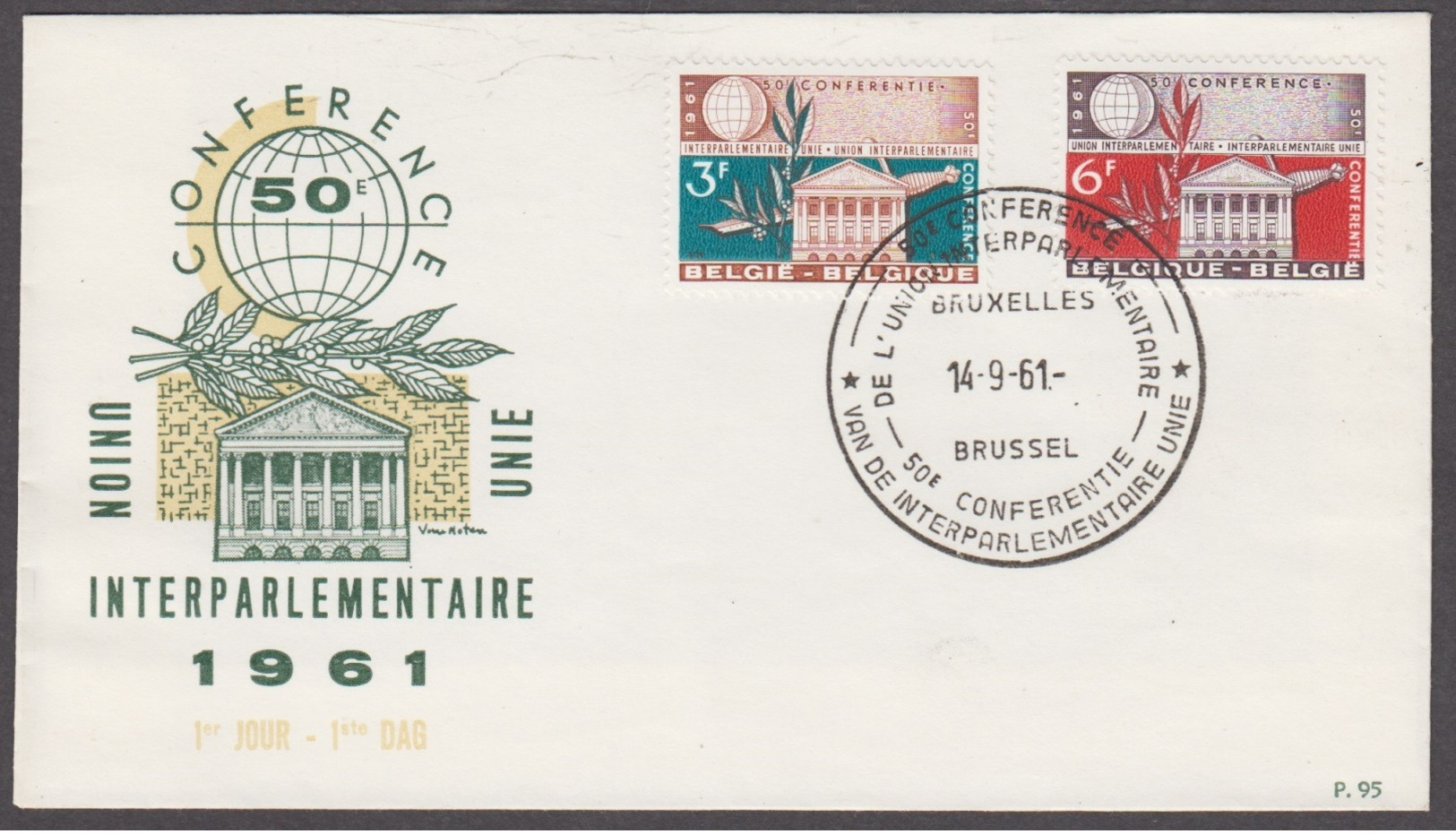 1961. FDC. N°1191-92. Conferentie Van De Interparlementaire UNIE & UNION - 1961-1970