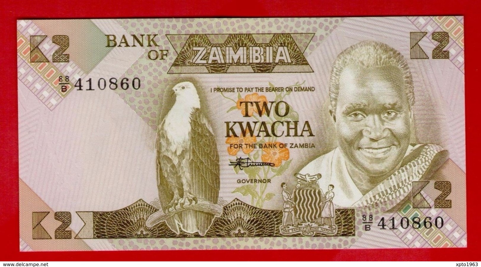 ZAMBIA 2 KWACHA ND(1980-1988) P-24c UNC - NEUF - Zambia