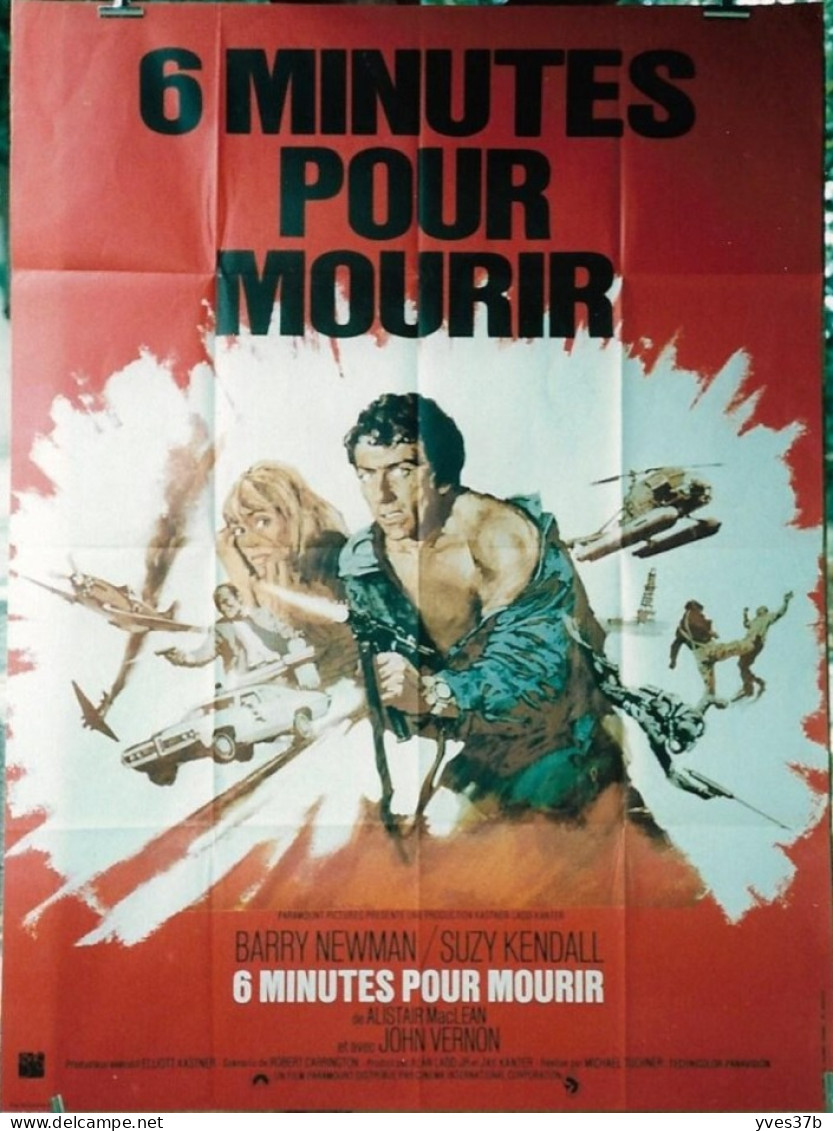 "6 Minutes Pour Mourir" B Newman, S. Kendall...1972 - Affiche 120x160 - TTB - Affiches & Posters