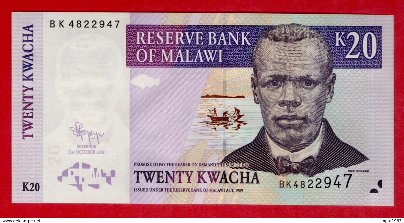 Malawi 20 KWACHA Pick 52e (2009) UNC - Malawi