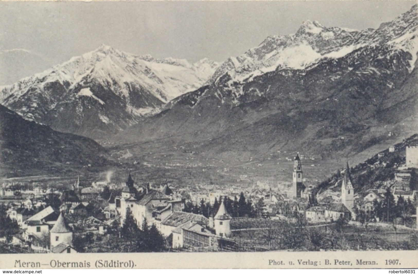 Austria 1908 Picture Postcard From Meran With 1 H. + 2 H. 60 Years Franz Joseph's Reign Emperors Of The Habsburg House - Case Reali