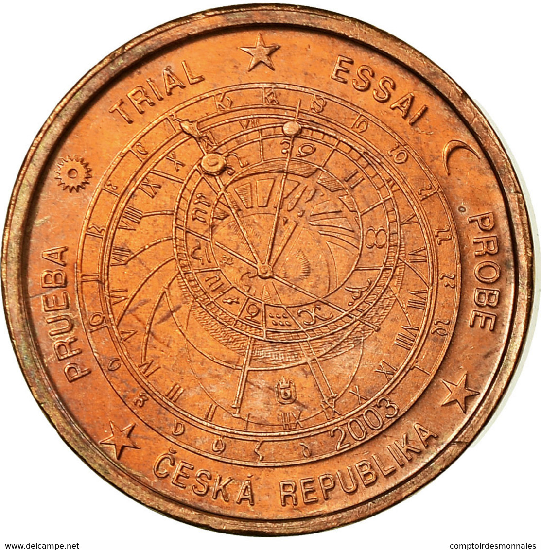 République Tchèque, Euro Cent, 2003, Unofficial Private Coin, SUP, Cuivre - Essais Privés / Non-officiels