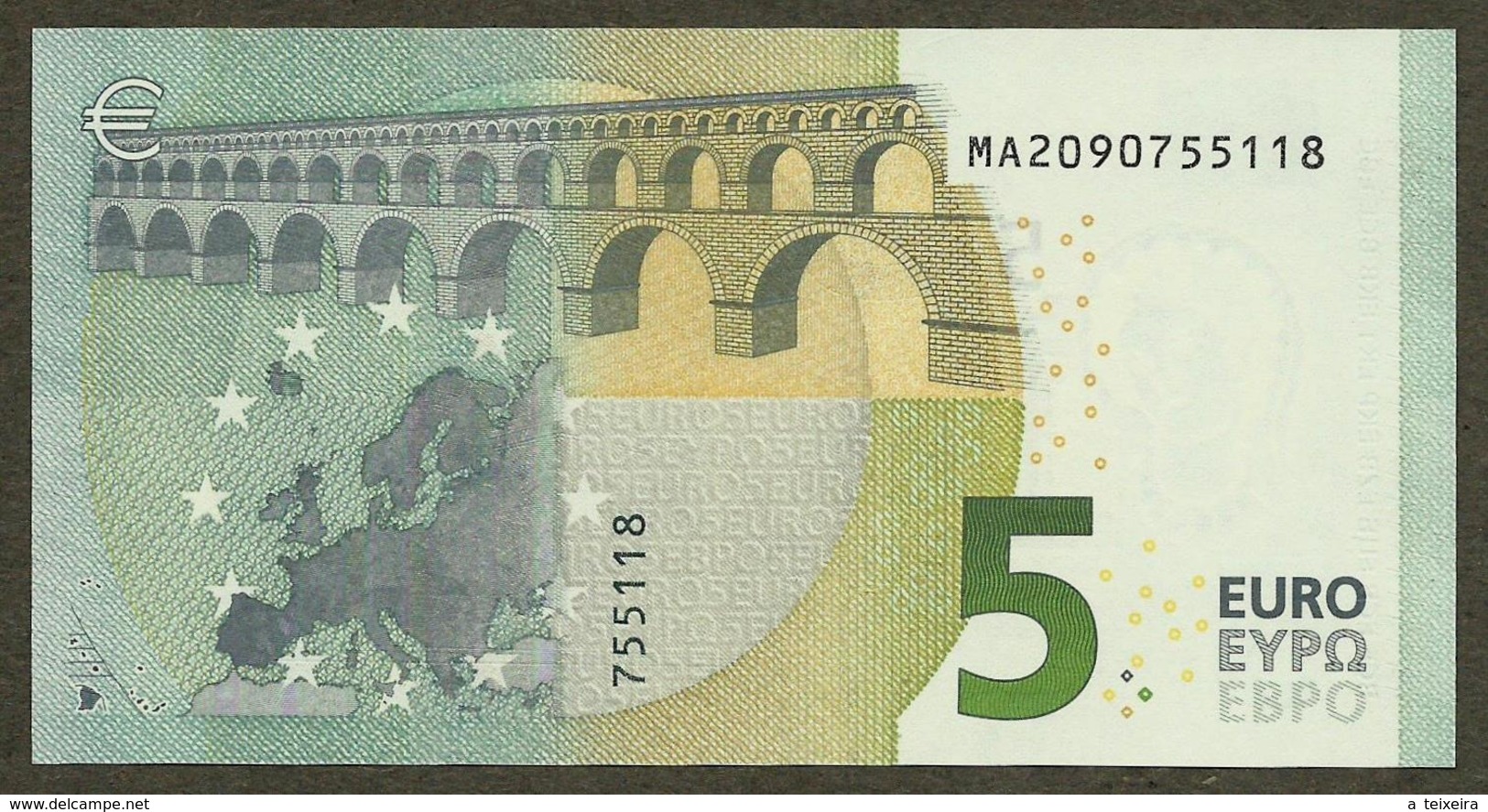 Portugal-5 Euro-M004 A1-MA2090755118-Draghi-UNC - 5 Euro