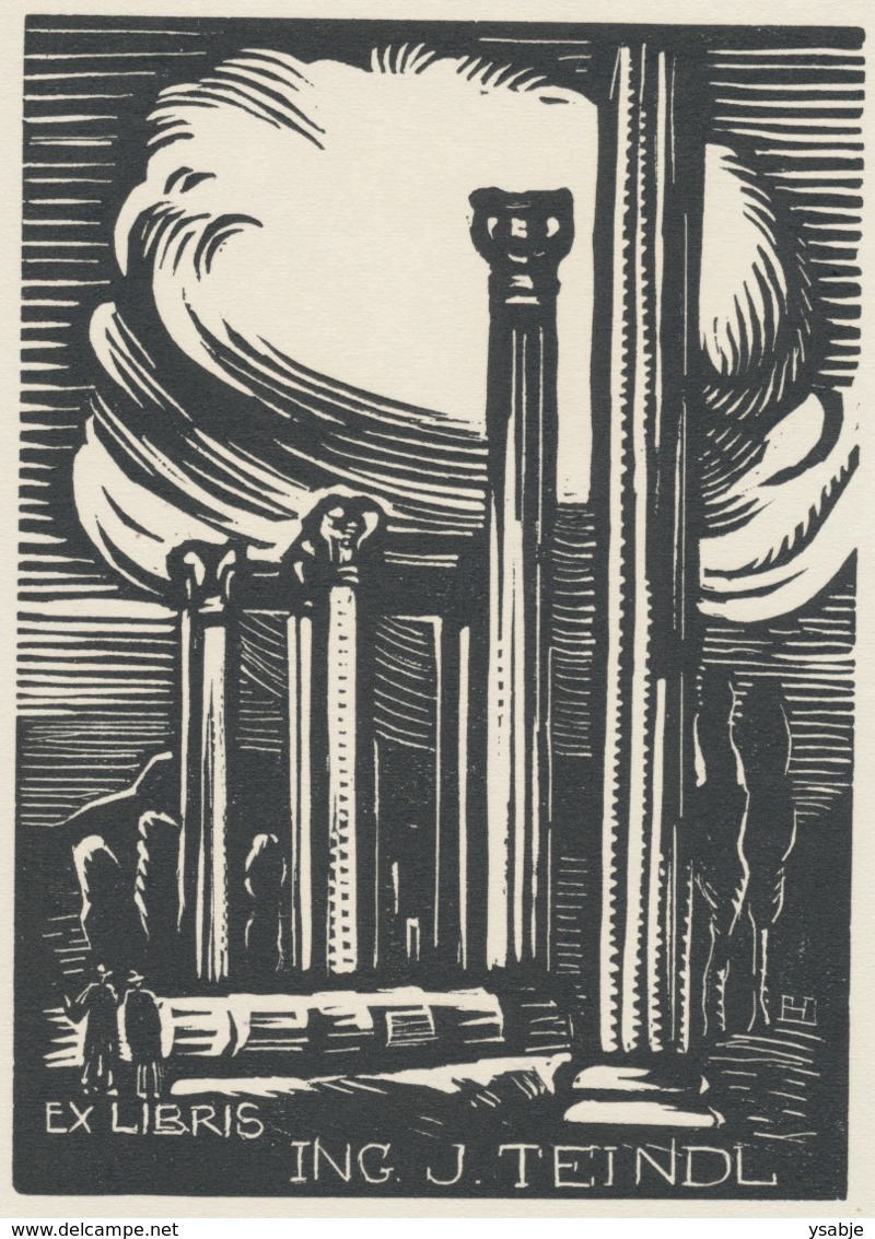 Ex Libris J. Teindl - Bochořákova-Ditrichová 1945 - Ex-libris