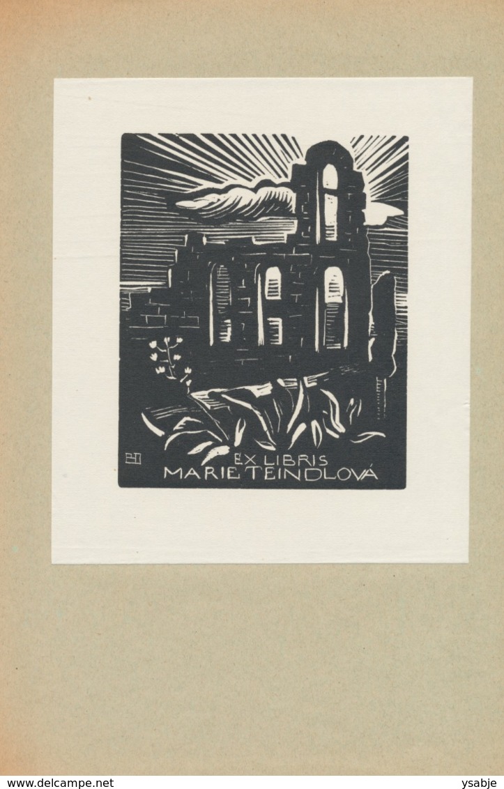 Ex Libris Marie Teindlová - Bochořákova-Ditrichová 1945 - Bookplates