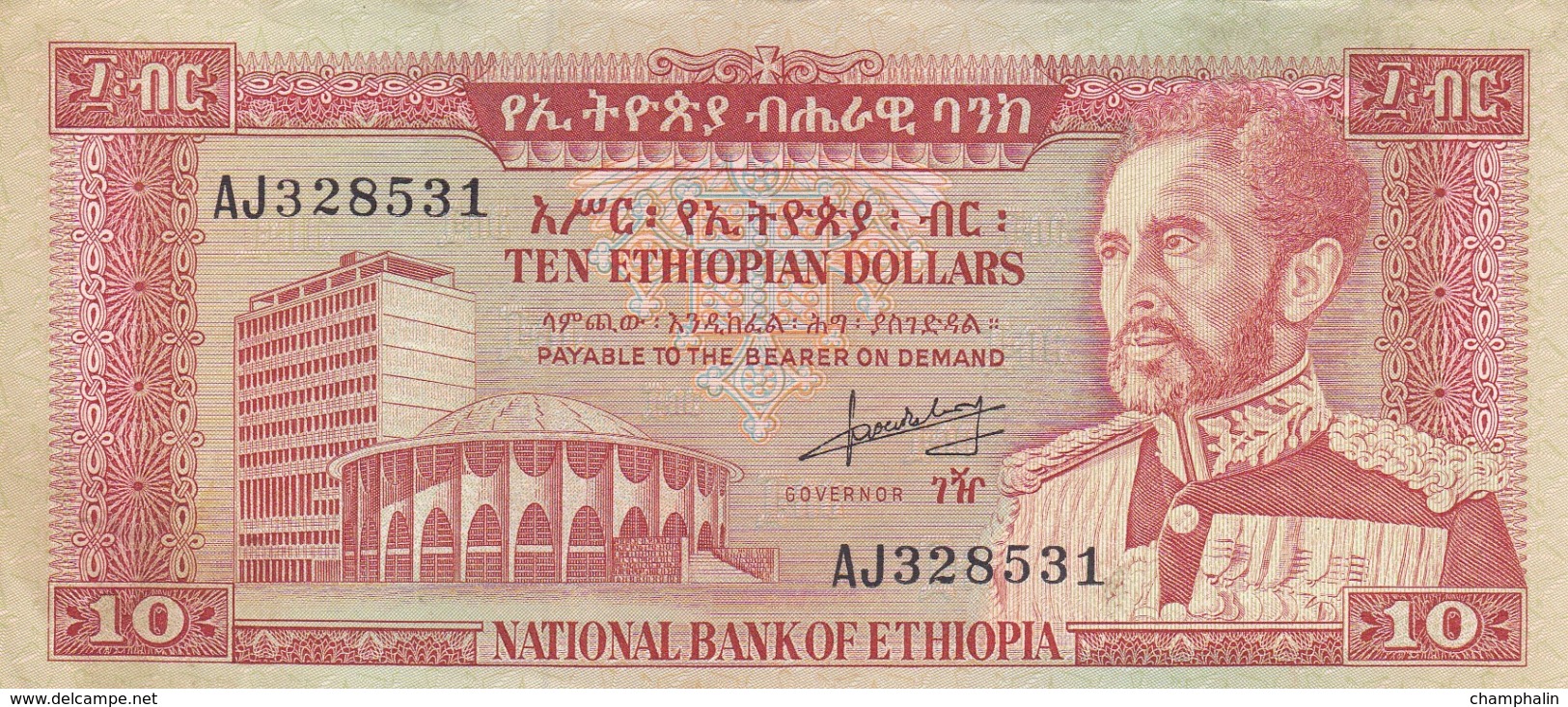 Ethiiopie - Billet De 10 Dollars - Hailé Sélassié- Non Daté (1966) - Ethiopië