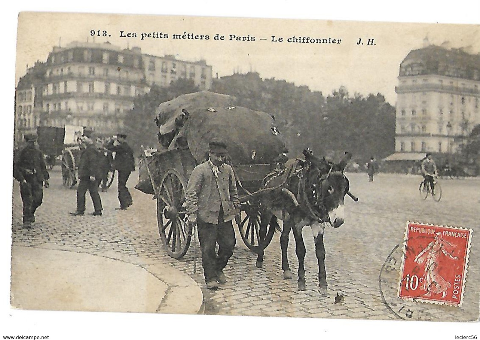 75 LES PETITS METIERS DE PARIS LE CHIFFONNIER 1910 CPA 2 SCANS - Straßenhandel Und Kleingewerbe