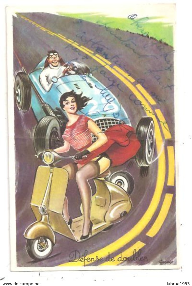 Scooter-Vespa -voiture De Course - Illustrateur Carrière -(D.3383) - Carrière, Louis