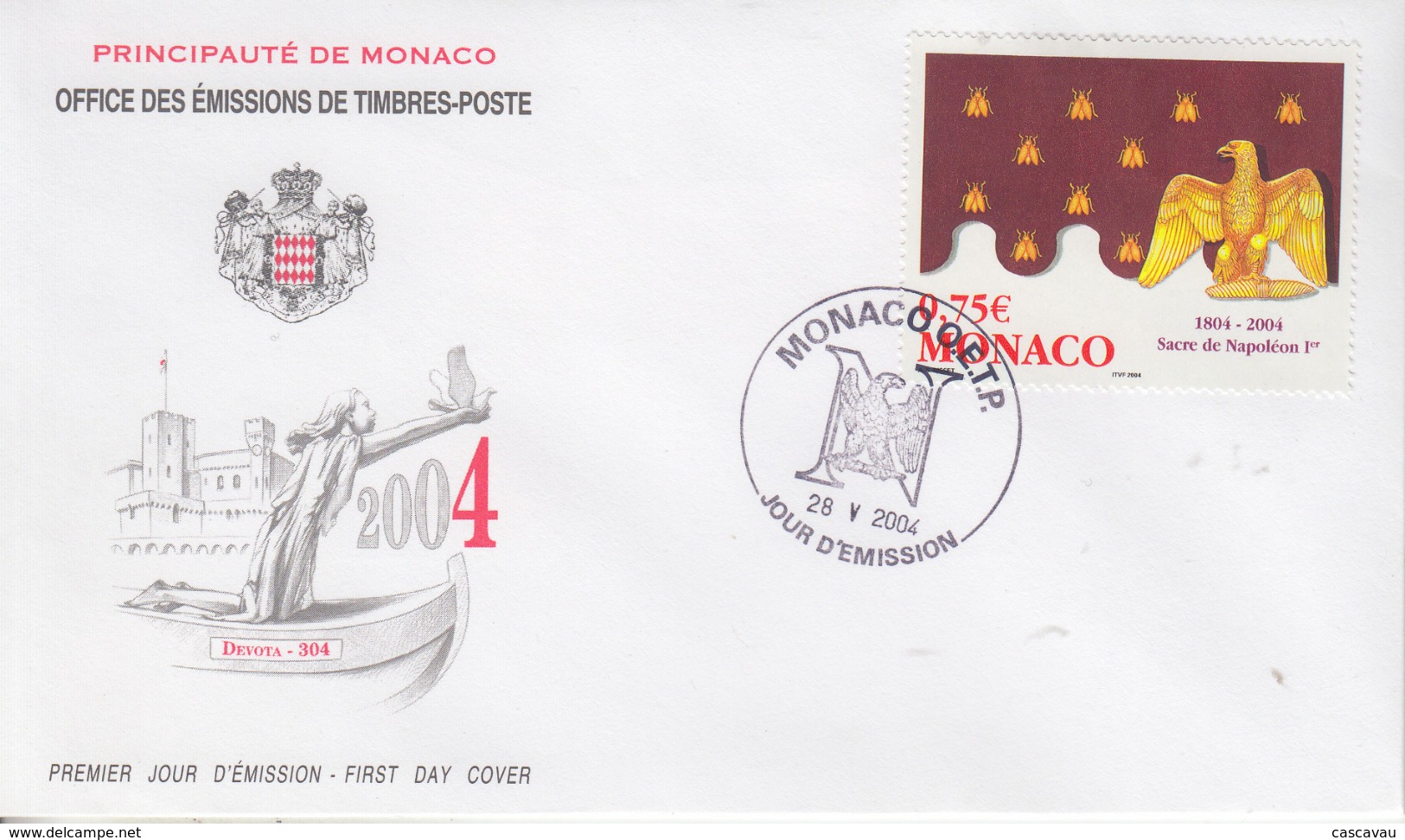 Enveloppe  FDC  1er  Jour   MONACO    Bicentenaire   Sacre  De   NAPOLEON     2004 - Napoléon