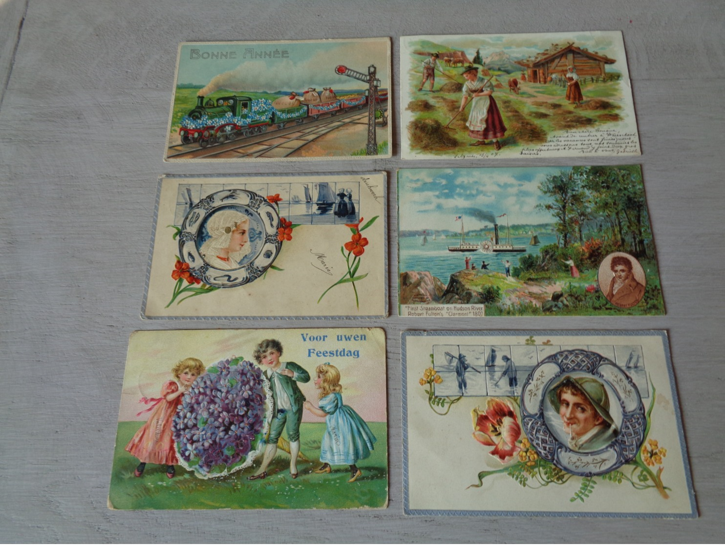 Beau Lot De 60 Cartes Postales De Fantaisie Gaufrées  Gaufrée       Mooi Lot Van 60 Postkaarten Van Fantasie Reliëf - 5 - 99 Cartes