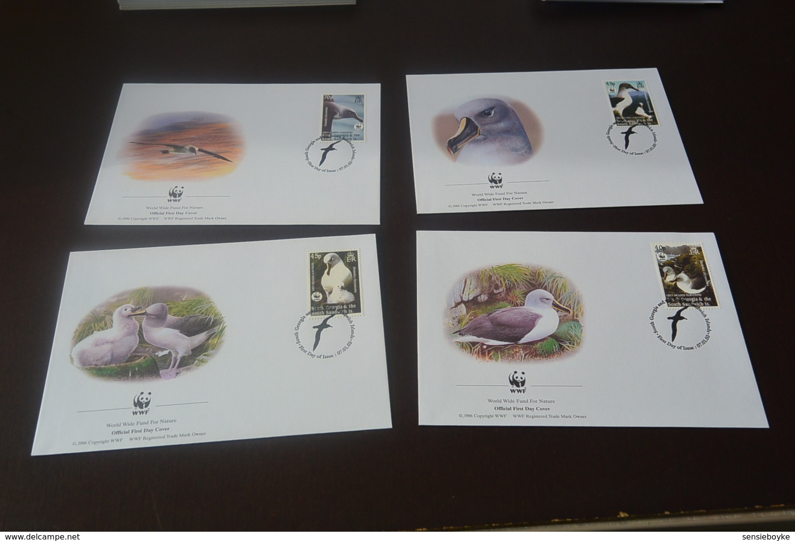 M7165  - Set FDC South Georgia    - 2003   - WWF -   Grey Headed Albatros     - Weight 20gr. - FDC