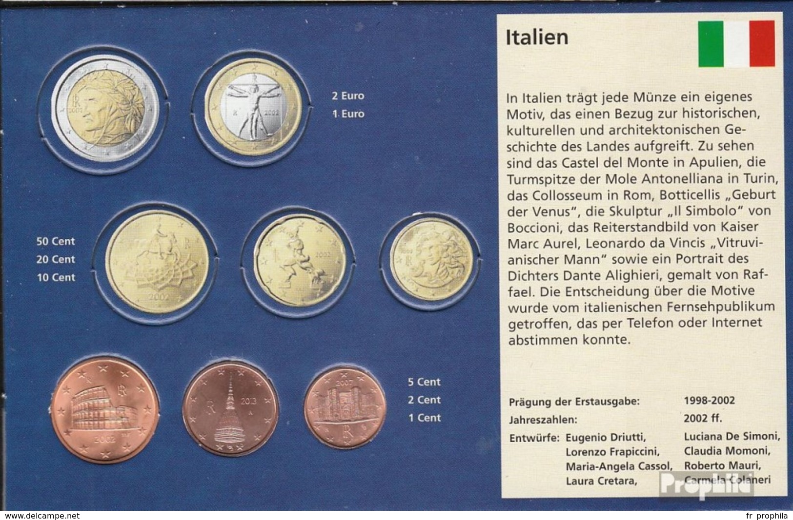 Italie I1 - 3 Stgl./unzirkuliert Mixte Années Stgl./unzirkuliert Ab 2002 Kursmünze 1, 2 Et 5 Cent - Italie