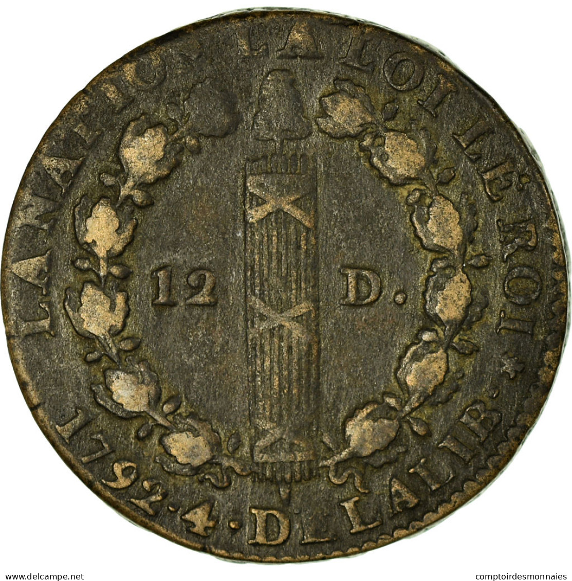 Monnaie, France, 12 Deniers François, 12 Deniers, 1792, Paris, TTB, Bronze - Autres & Non Classés