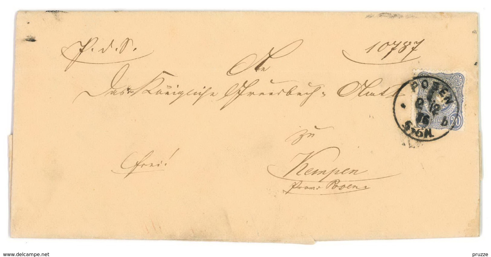 Brief Mit Inhalt Provinzial-Steuer-Director Posen 1876 Nach Kempen - Briefe