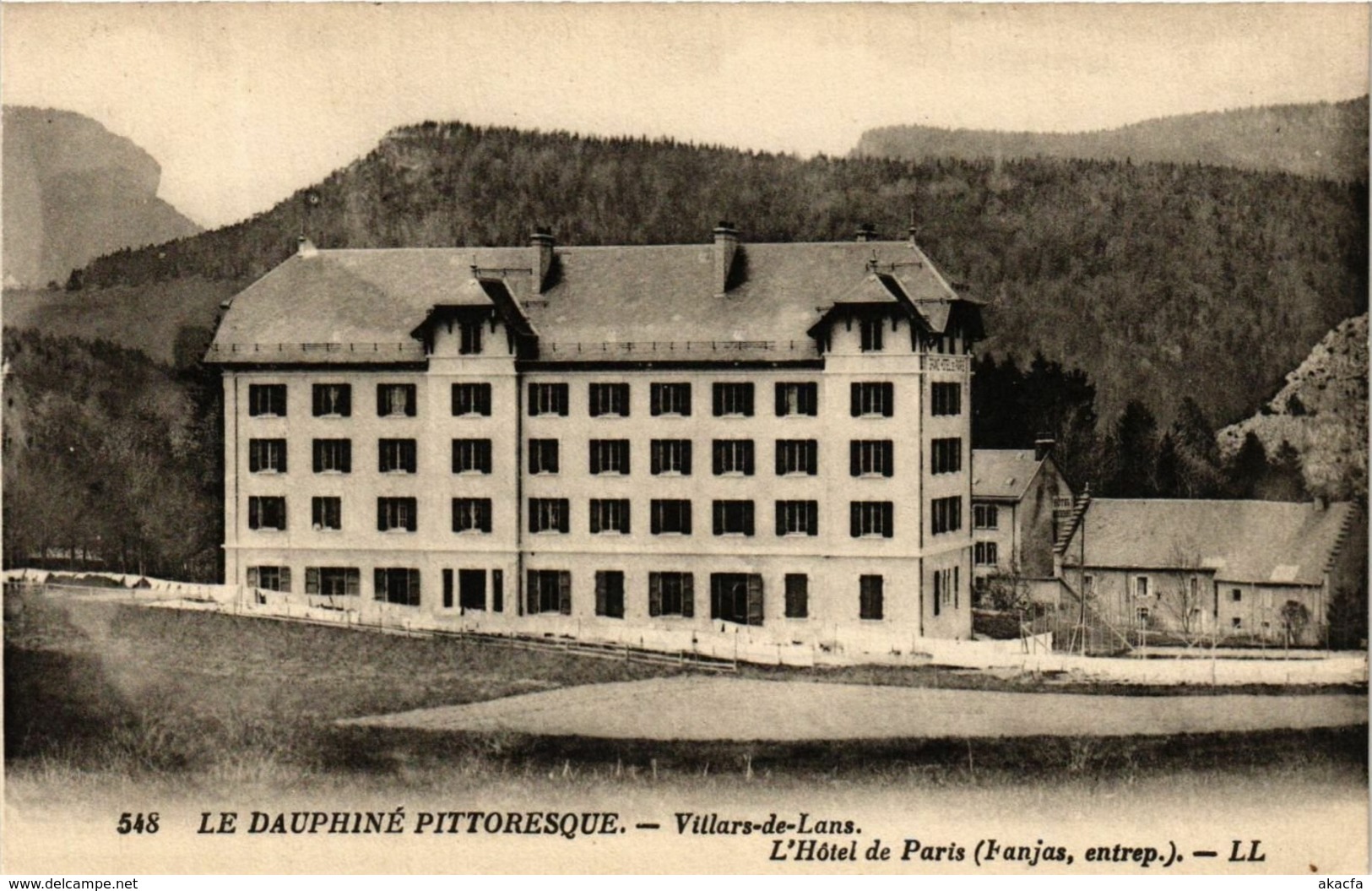 CPA Le Dauphine Pitt.-VILLARS-de-LANS - L'Hotel De Paris (Fanjas Entrep (652357) - Autres & Non Classés