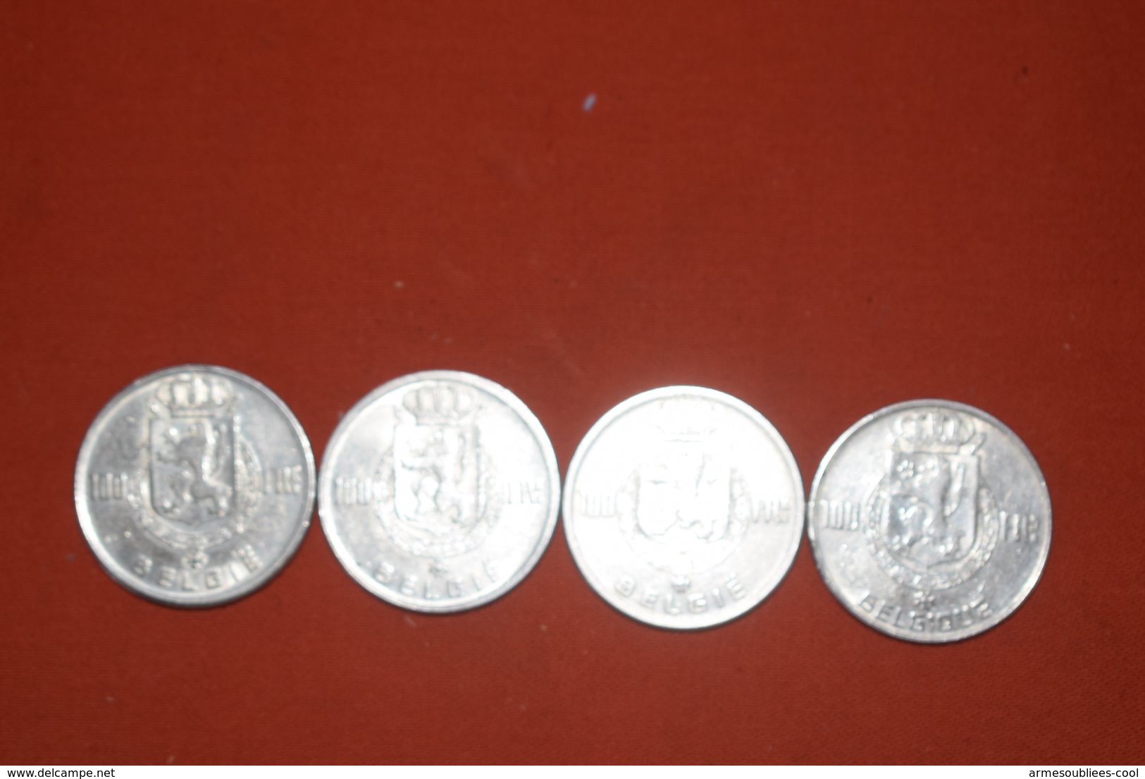 Lot De 4 Pièces En Argent De 100 F-Belge - 100 Franc