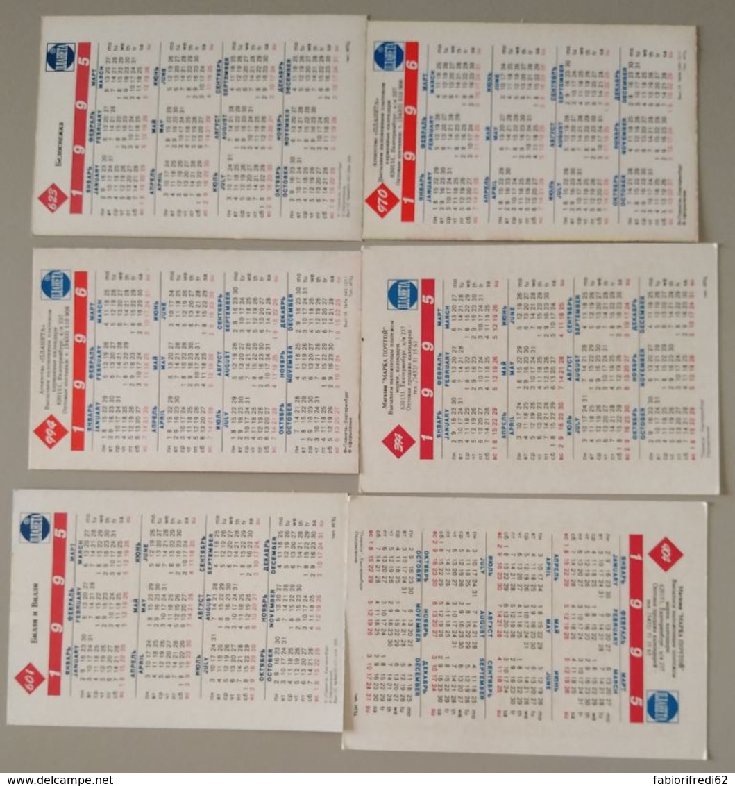 LOTTO 6 CALENDARIETTI  (BK464 - Petit Format : 1991-00