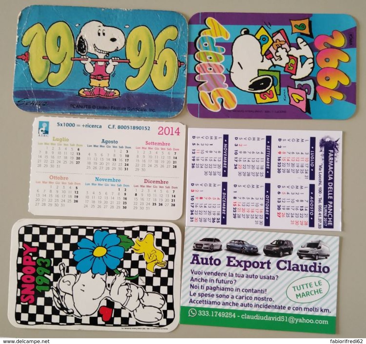 LOTTO 6 CALENDARIETTI  (BK477 - Tamaño Pequeño : 1991-00