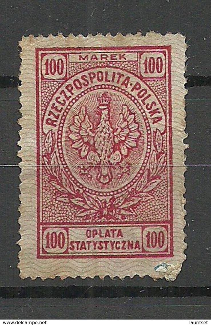 POLEN Poland Ca 1920 Tax Revenue 100 Marek (*) Mint No Gum - Revenue Stamps