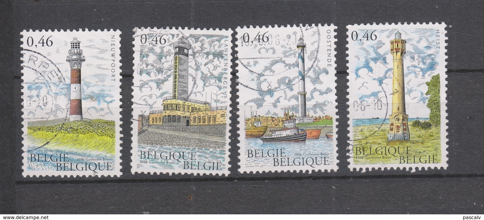 COB 3529 / 3532 Oblitération Centrale Les Phares - Used Stamps