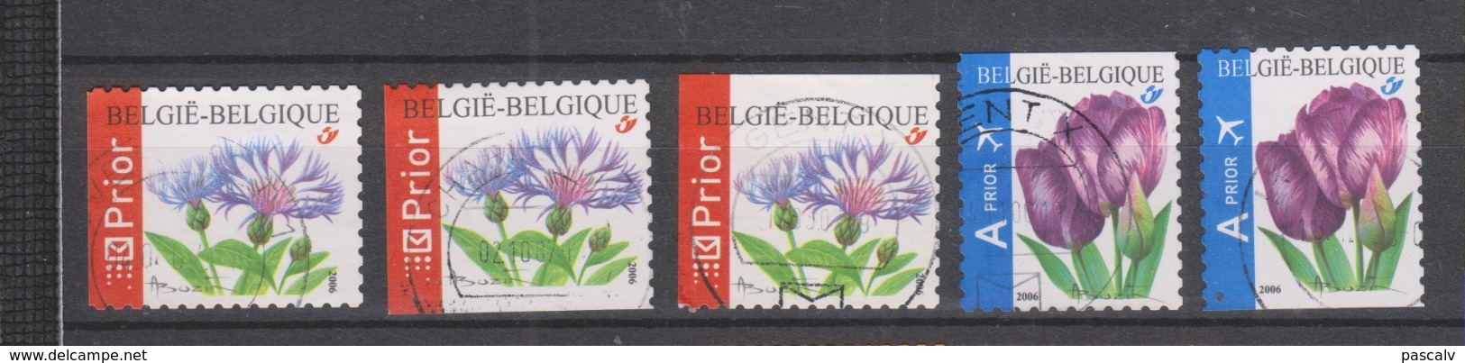 COB 3548 / 3549 Oblitération Centrale Fleurs Bleuet Tulipe - Used Stamps