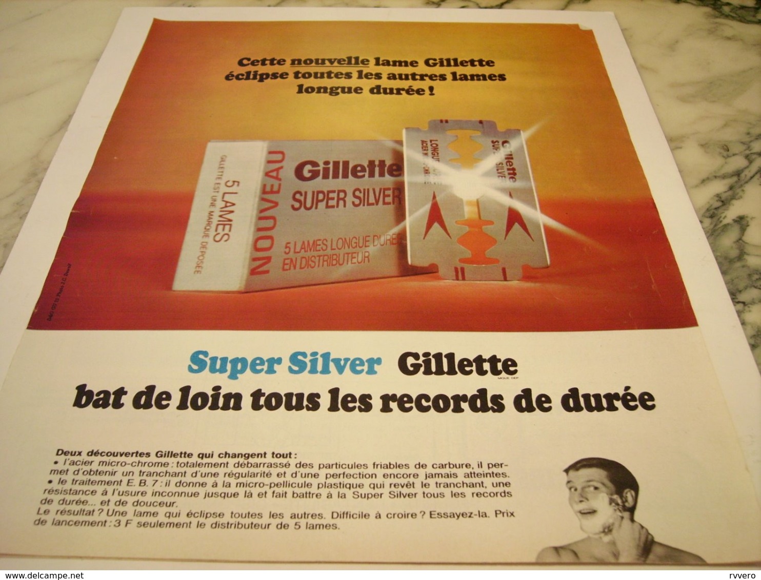 ANCIENNE PUBLICITE LAME GILLETTE  1966 - Andere & Zonder Classificatie