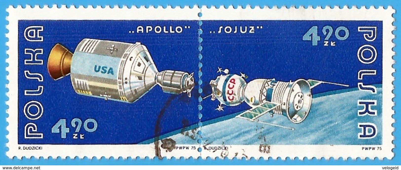 Polonia. Poland. 1975. Michel # 2377 / 2378. Apollo - Soyuz Space Proyect - Usados