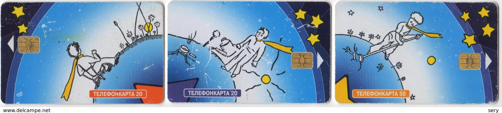 Russia 3 Phonecards Antoine De Saint-Exupery Le Petit Prince - Cultura