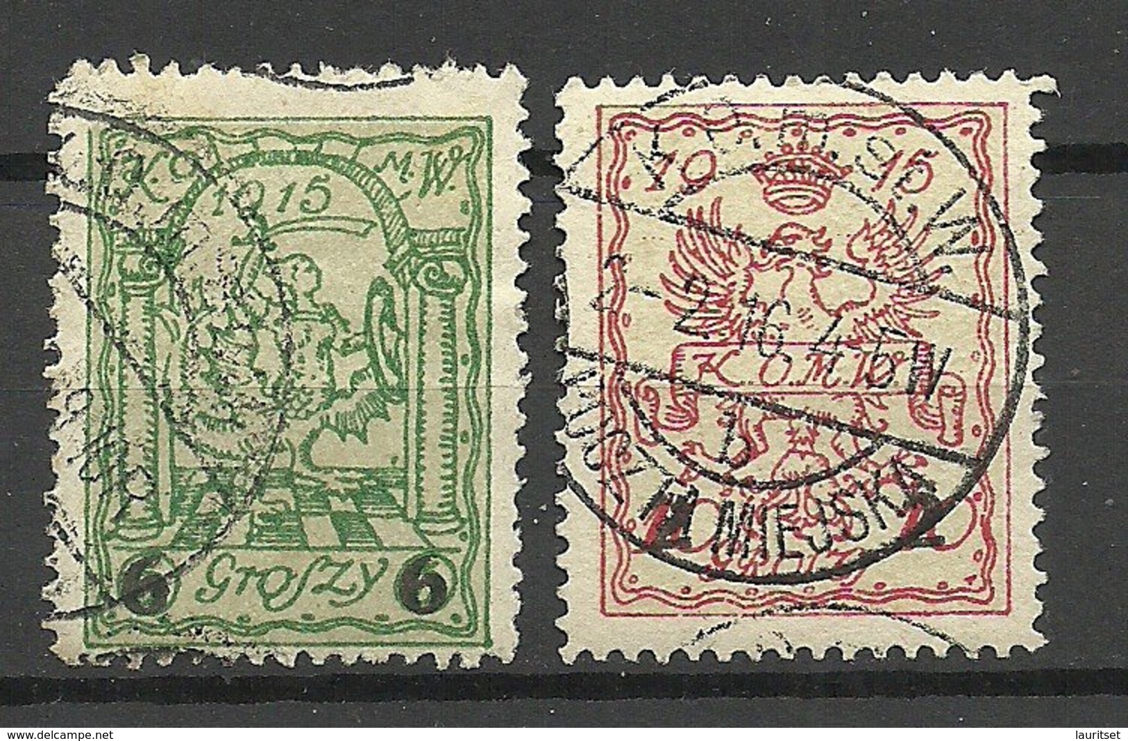 POLEN Poland 1915 Stadtpost Warschau Local City Post Michel 5 B & 6 I A O - Used Stamps