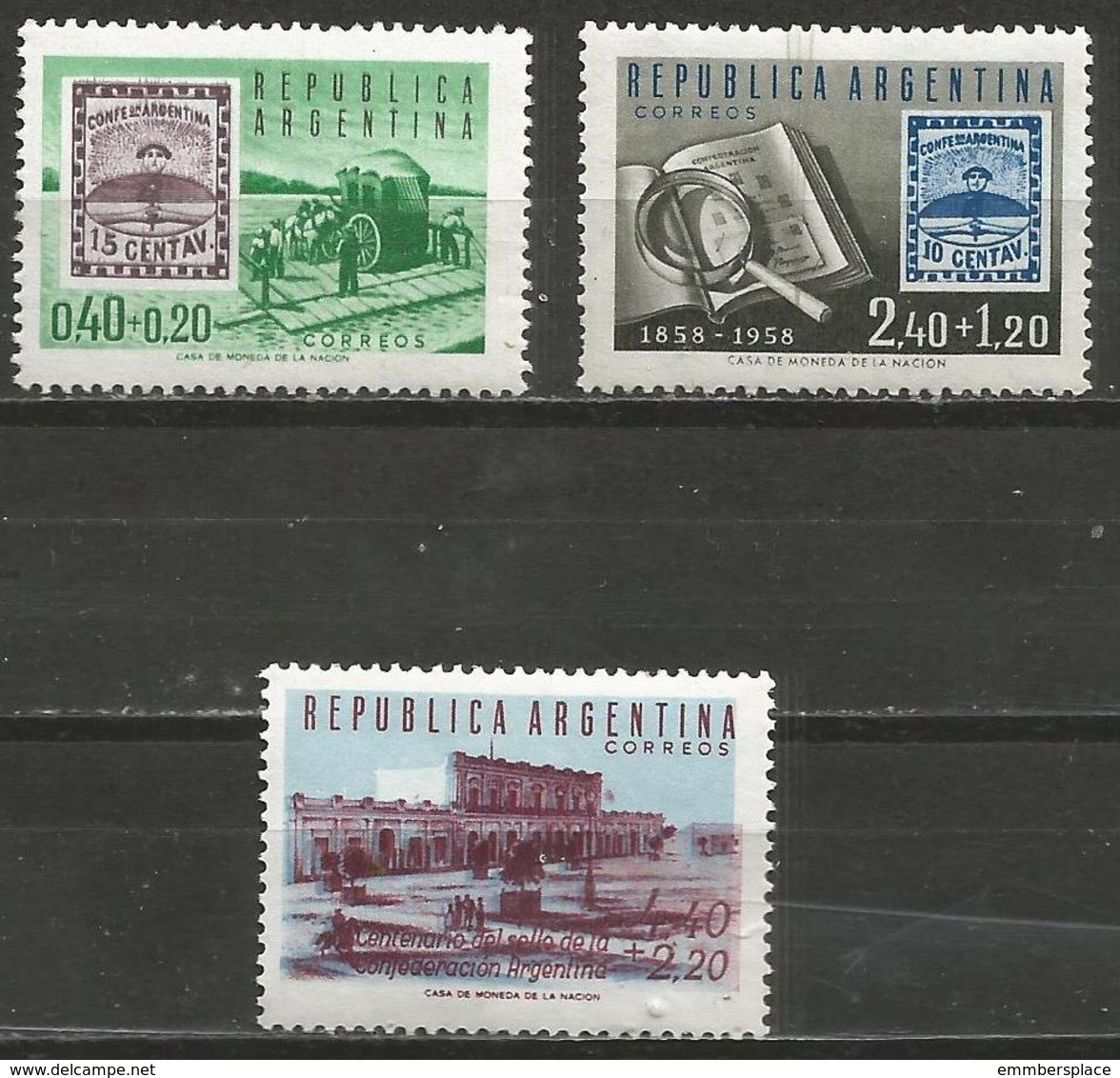 Argentina - 1958 Philatelic Exhibition MNH *   Sc B14-6 - Unused Stamps